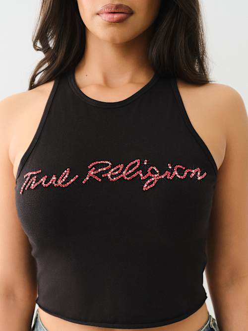 CRYSTAL LOGO CROP TANK