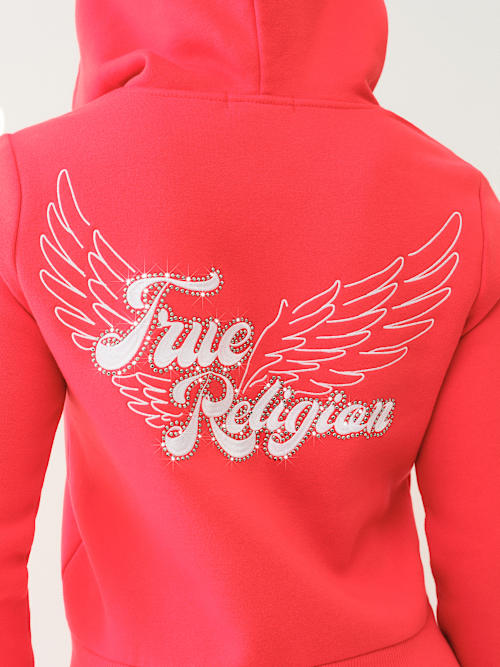 CLASSIC WINGED CRYSTAL ZIP HOODIE