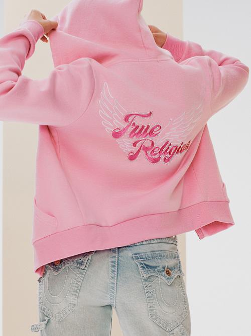 CLASSIC WINGED CRYSTAL ZIP HOODIE 