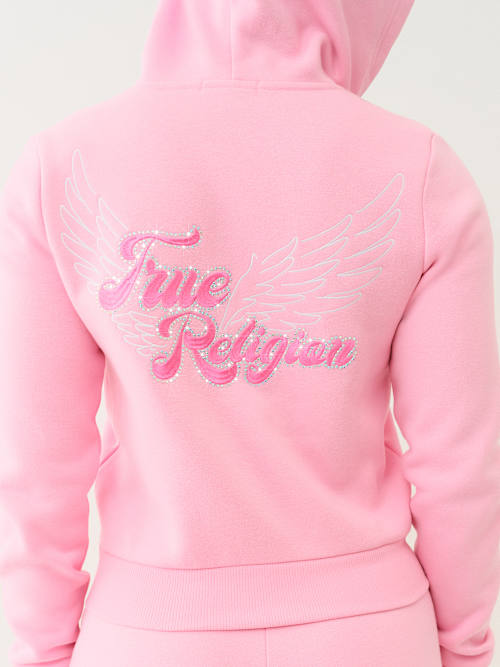 КЛАССИЧЕСКАЯ ТОЛСТОВКА НА МОЛНИИ С КАПЮШОНОМ WINGED CRYSTAL