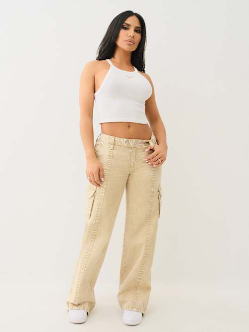 BOBBI LOW RISE BIG T RELAXED CARGO PANT