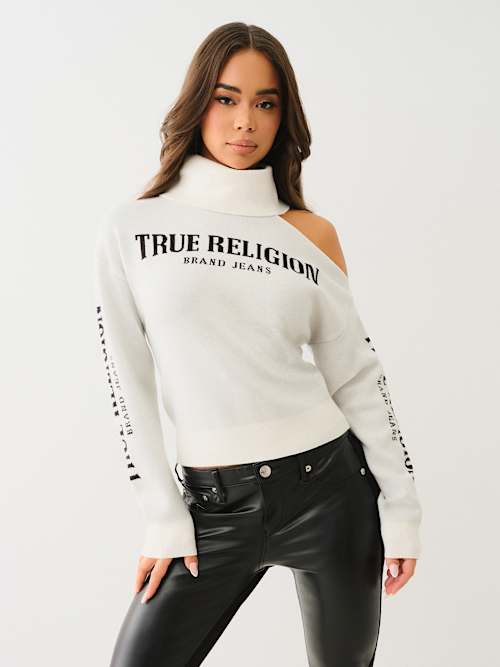 NWT True Religion Crew Neck Cropped 2024 Sweater