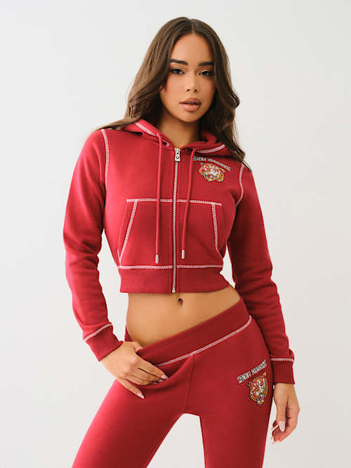CRYSTAL TIGER ZIP HOODIE