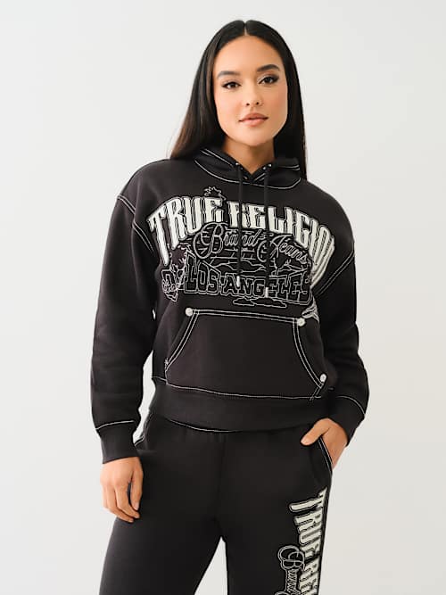 ХУДИ БОЙФРЕНД С ВЫШИВКОЙ «ГОРОДСКОЙ ПЕЙЗАЖ ЛОС-АНДЖЕЛЕСА»