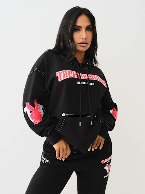 TRUE RELIGION X PLAYBOY FLEECE BOYFRIEND HOODIE