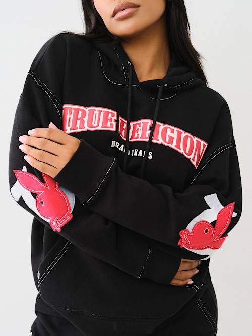 TRUE RELIGION X PLAYBOY FLEECE BOYFRIEND HOODIE