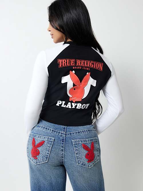 CAMISETA DE MANGA LARGA RAGLÁN PLAYBOY X TRUE RELIGION