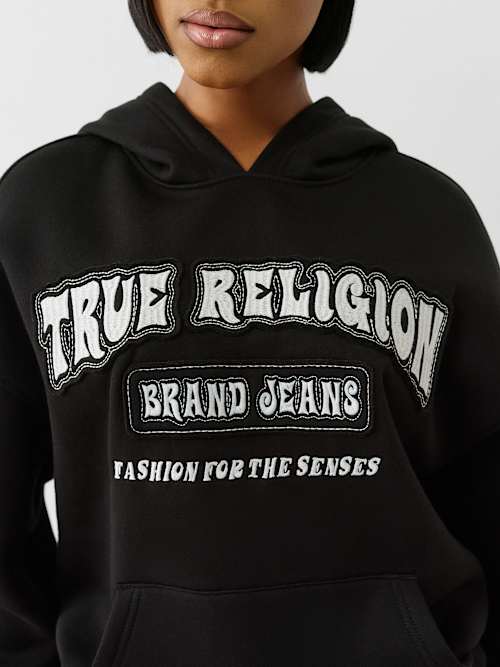 LOGO APPLIQUE BOYFRIEND HOODIE