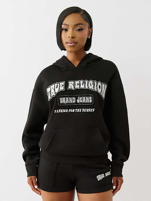 LOGO APPLIQUE BOYFRIEND HOODIE