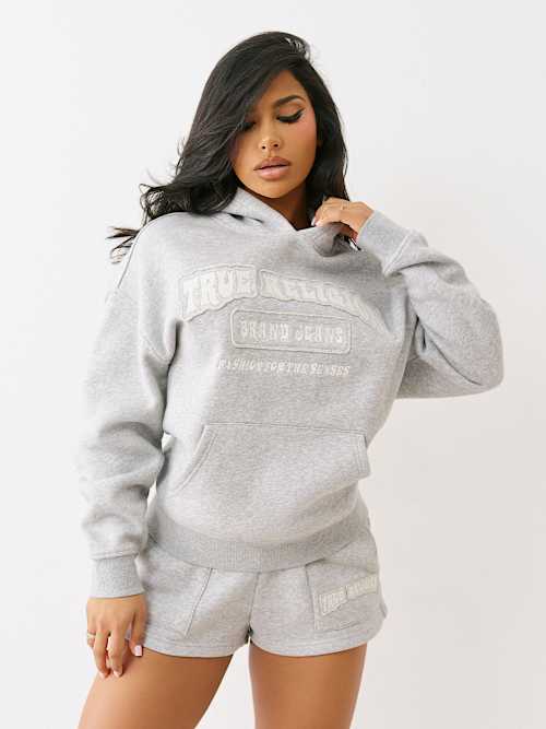 LOGO APPLIQUE BOYFRIEND HOODIE