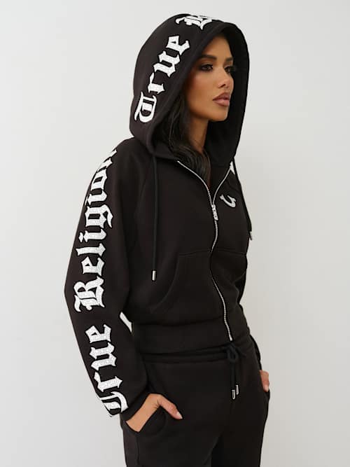 CRYSTAL RELAXED ZIP HOODIE