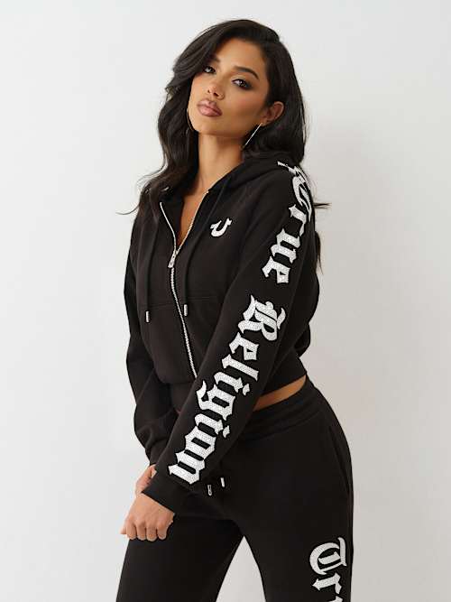 ХУДИ CRYSTAL СО СВОБОДНЫМ СИЛУЭТОМ И ЗАСТЕЖКОЙ-МОЛНИЕЙ