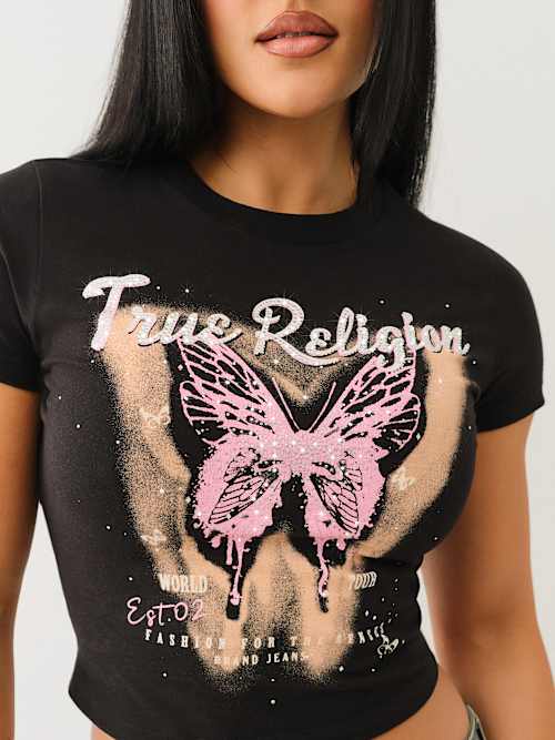 CRYSTAL BUTTERFLY BABY TEE