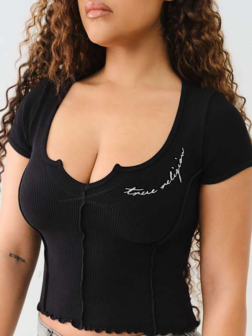 LETTUCE EDGE V NOTCH BABY TEE