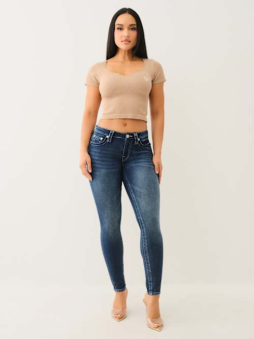 JENNIE INDGIO TERRY MID RISE CURVY SKINNY JEAN