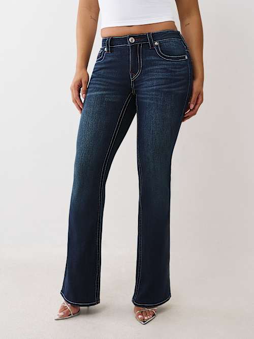 BECCA MID RISE BIG T BOOTCUT JEAN