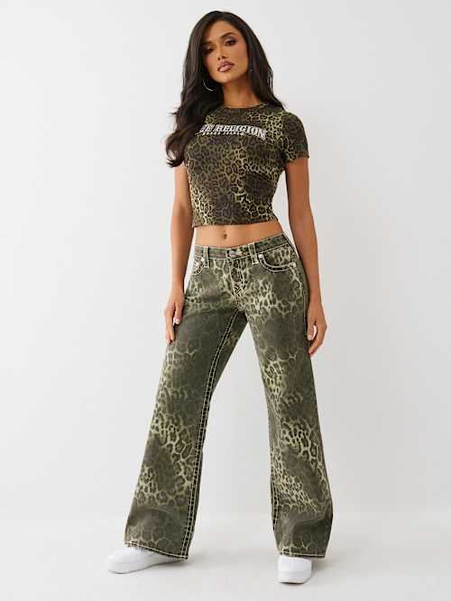 BOBBI LOW RISE CAMO BIG T BAGGY JEAN
