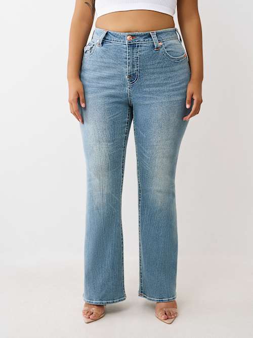 PLUS BECCA MID RISE BIG T BOOTCUT JEAN