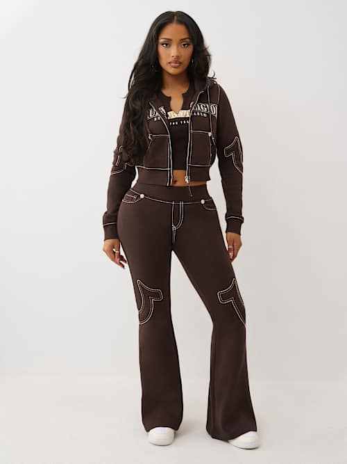 LOW RISE BIG T FLARED SWEATPANT