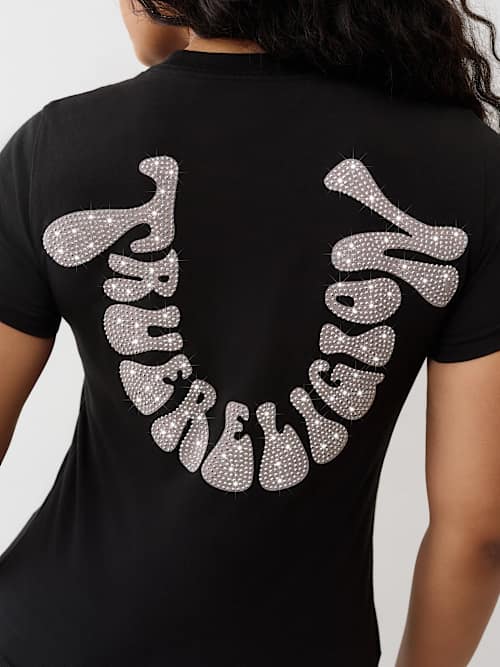 CRYSTAL HORSESHOE CREW TEE