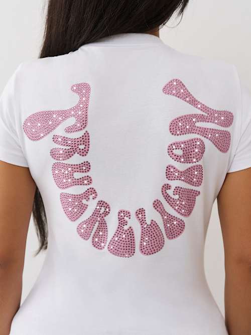 CRYSTAL HORSESHOE CREW TEE