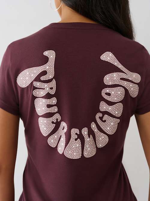 CRYSTAL HORSESHOE CREW TEE