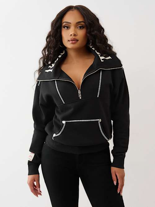 CONTRAST HALF ZIP PULLOVER