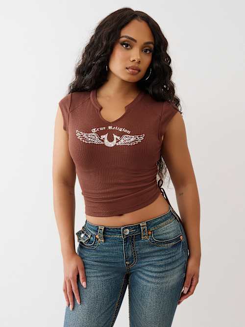 CRYSTAL V NOTCH SIDE RUCH TOP