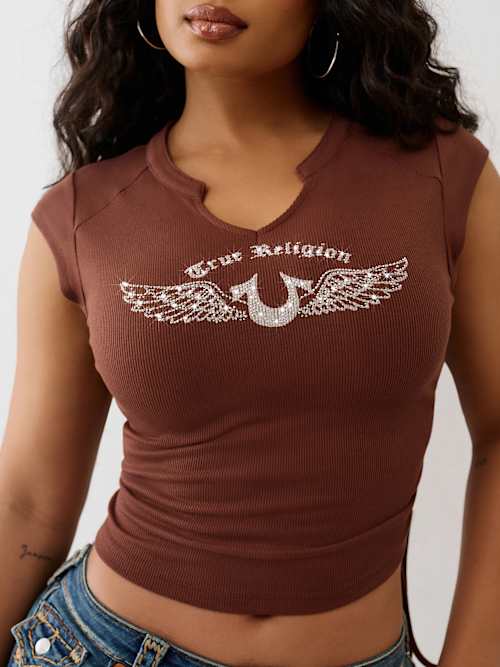 CRYSTAL V NOTCH SIDE RUCH TOP