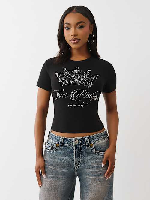 CRYSTAL CROWN LOGO BABY TEE