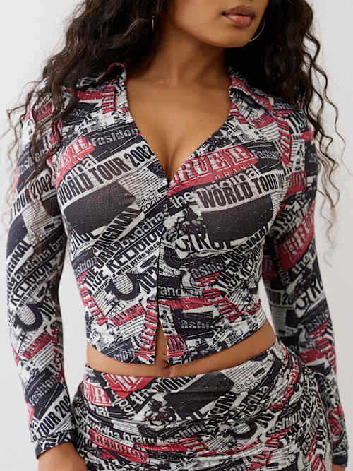 БЛУЗКА С ЗАСТЕЖКОЙ WORLD TOUR