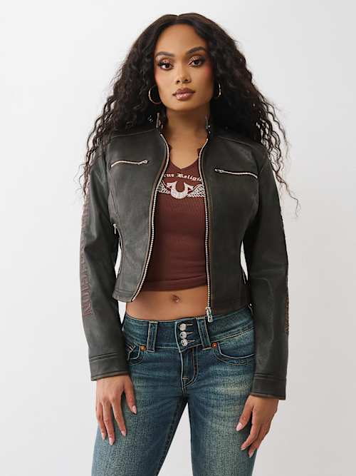 LOGO ZIP MOTO JACKET