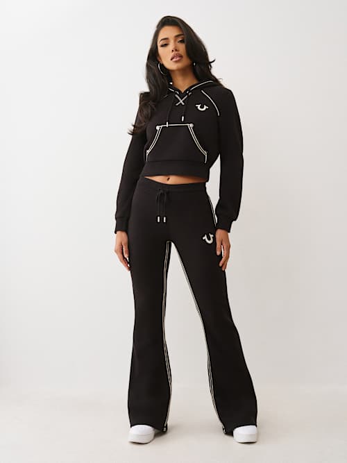 ROPE STITCH MID RISE BOOTCUT SWEATPANT