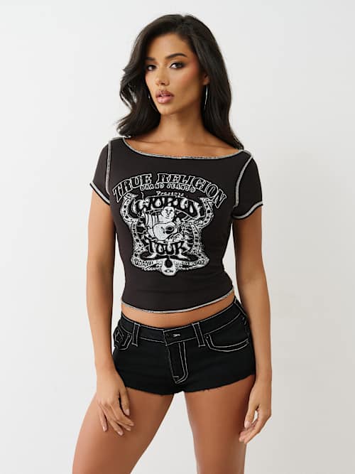 BOAT NECK VINTAGE BUDDHA TEE