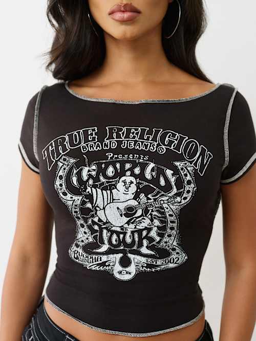 BOAT NECK VINTAGE BUDDHA TEE