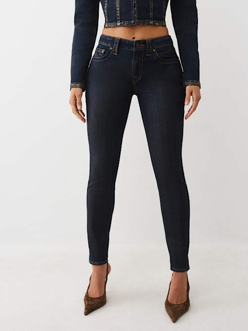 ОБЛЕГАЮЩИЕ ДЖИНСЫ JENNIE СРЕДНЕЙ ПОСАДКИ С МЕТАЛЛИЧЕСКИМИ ИЗГИБАМИ