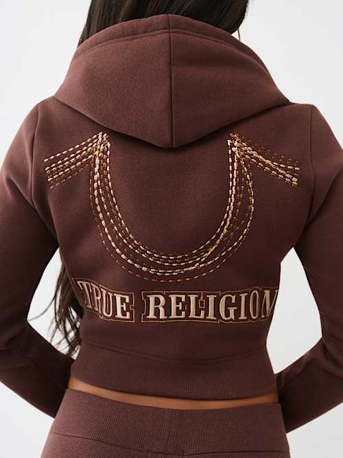 СШИТАЯ РАДУГОЙ ТОЛСТОВКА С КАПЮШОНОМ НА МОЛНИИ В ВИДЕ УСОХШЕЙ ПОДКОВЫ