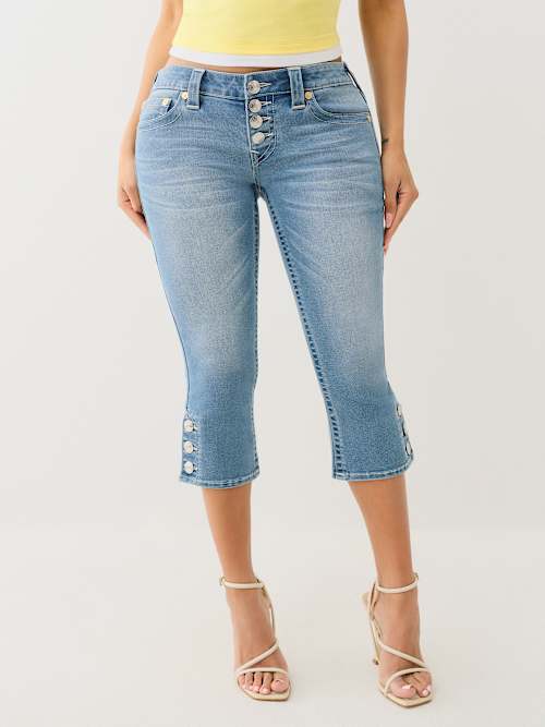 LOW RISE BUTTON HEM FLAP CAPRI 