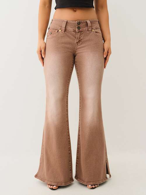 ДЖИНСЫ СВОБОДНОГО КРОЯ СО СРЕДНЕЙ ПОСАДКОЙ И РАСКЛЕШЕННЫМ НИЗОМ