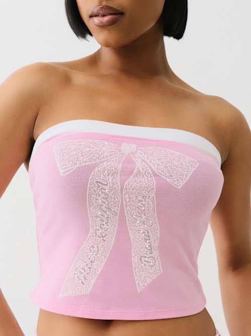 CRYSTAL BOW TUBE TOP