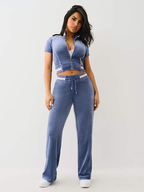 CRYSTAL VELOUR TRACK PANT