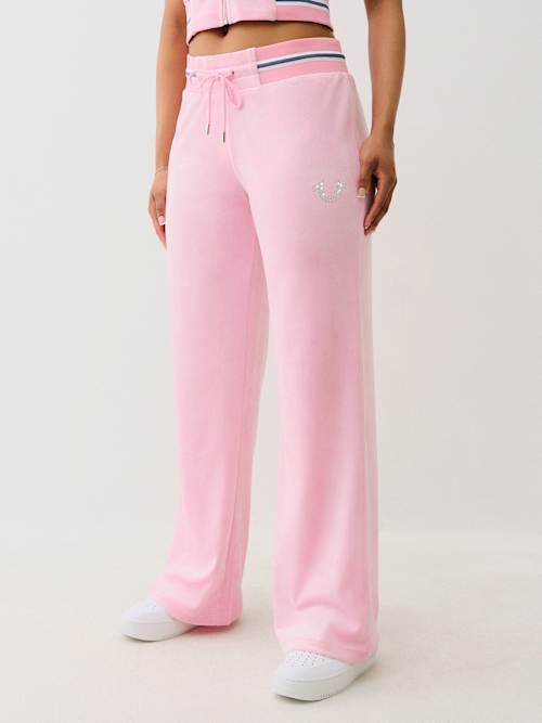 БРЮКИ ДЛЯ БЕГА ИЗ ВЕЛЮРА С ЭФФЕКТОМ КРИСТАЛЛОВ