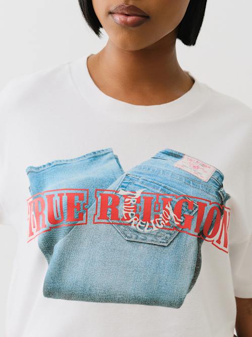CAMISETA CON GRÁFICO DE LOGOTIPO DE JEANS
