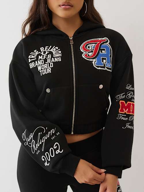 CRYSTAL PATCH ZIP HOODIE
