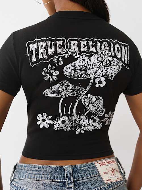CRYSTAL MUSHROOM GRAPHIC BABY TEE