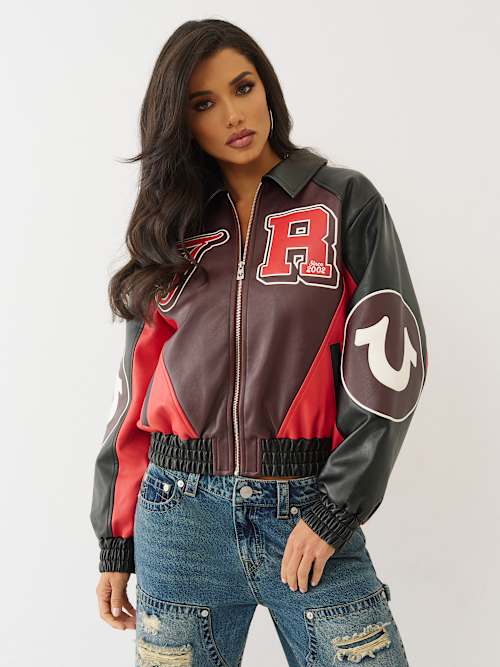 COLOR BLOCKED VARSITY JACKET