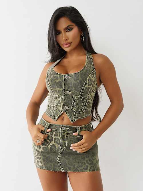 CAMO LEOPARD BIG T HALTER TOP