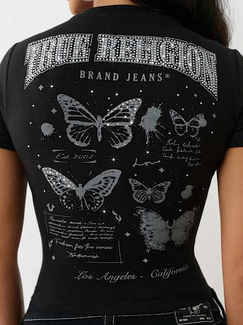 CRYSTAL BUTTERFLY BABY TEE