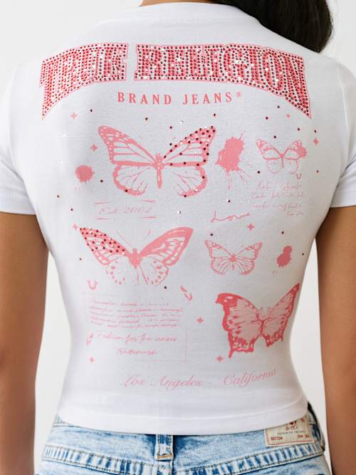 CRYSTAL BUTTERFLY BABY TEE