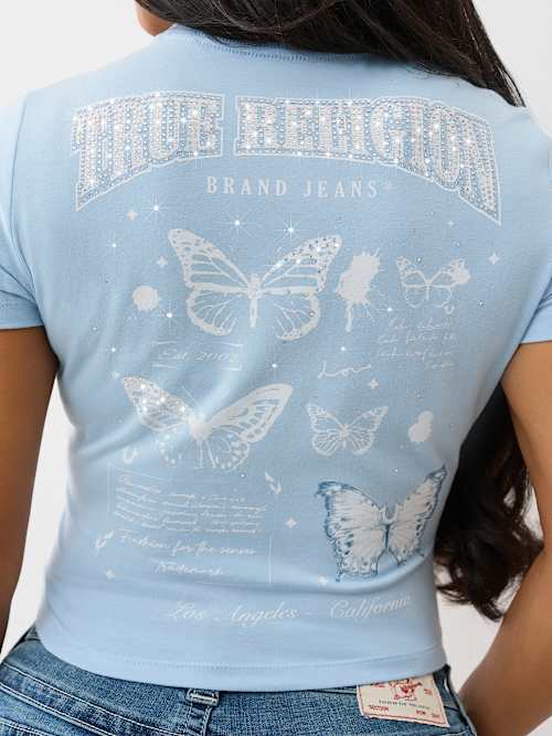 CRYSTAL BUTTERFLY BABY TEE